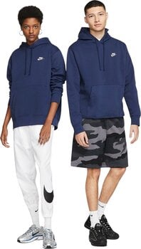 Fitness Sweatshirt Nike Club Mens Hoodie Midnight Navy/Midnight Navy/White L Fitness Sweatshirt - 6