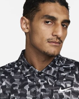 Риза за поло Nike Dri-Fit Tour Confetti Print Mens Polo Light Smoke Grey/White L - 3