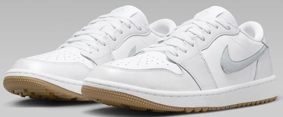 Chaussures de golf pour hommes Nike Air Jordan 1 Low G Golf Shoes White/Gum Medium Brown/Pure Platinum 44 - 5