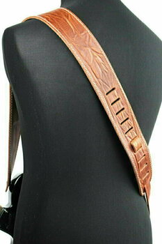 Leather guitar strap Richter Raw II Contour Wrinkle Tan - 2