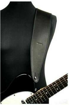 Leather guitar strap Richter Raw V Nappa Black - 3
