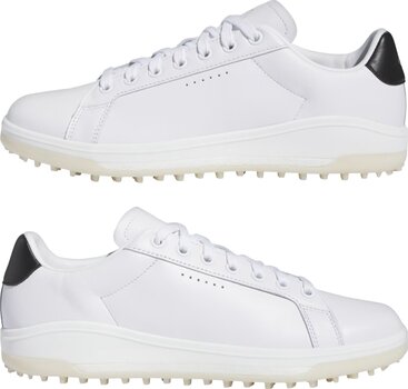 Calzado de golf para hombres Adidas Go-To Spikeless 2.0 Mens Golf Shoes White/Core Black/Aluminium 47 1/3 - 5