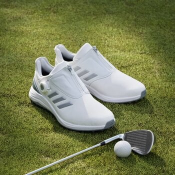 Férfi golfcipők Adidas Solarmotion BOA 24 Spikeless Mens Golf Shoes White/Silver Metallic/Blue Burst 42 2/3 - 4