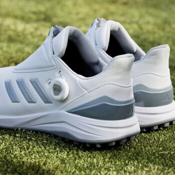 Chaussures de golf pour hommes Adidas Solarmotion BOA 24 Spikeless Mens Golf Shoes White/Silver Metallic/Blue Burst 42 2/3 - 9