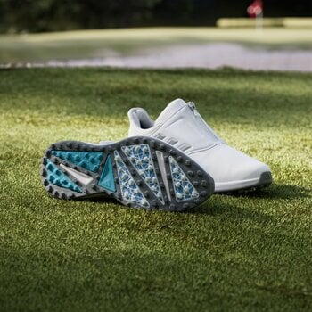Férfi golfcipők Adidas Solarmotion BOA 24 Spikeless Mens Golf Shoes White/Silver Metallic/Blue Burst 43 1/3 - 3
