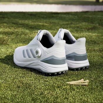 Férfi golfcipők Adidas Solarmotion BOA 24 Spikeless Mens Golf Shoes White/Silver Metallic/Blue Burst 44 - 5