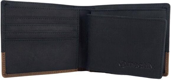 Carteira, Bolsa de tiracolo Meatfly Eddie Premium Leather Wallet Black/Oak Wallet - 2