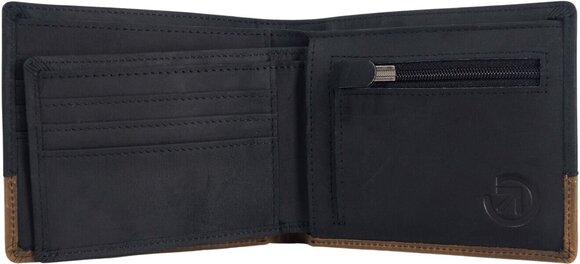 Pénztárca, crossbody táska Meatfly Eddie Premium Leather Wallet Black/Oak Pénztárca - 3