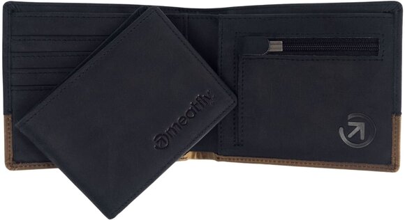 Portefeuille, sac bandoulière Meatfly Eddie Premium Leather Wallet Black/Oak Portefeuille (CMS) - 4