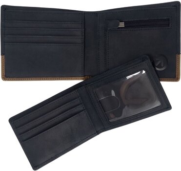 Portafoglio, borsa a tracolla Meatfly Eddie Premium Leather Wallet Black/Oak Portafoglio - 5