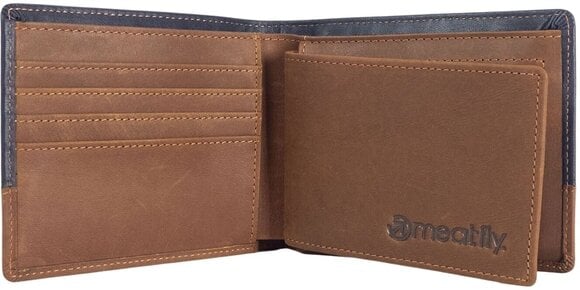 Portafoglio, borsa a tracolla Meatfly Eddie Premium Leather Wallet Navy/Brown Portafoglio - 2