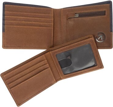 Pung, Crossbody-taske Meatfly Eddie Premium Leather Wallet Navy/Brown Pung - 5