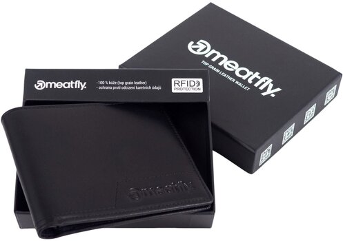 Peňaženka, crossbody taška Meatfly Eliot Premium Leather Wallet Black Peňaženka - 3