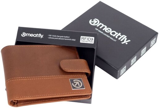 Carteira, Bolsa de tiracolo Meatfly Nathan Premium Leather Wallet Brown Wallet - 3