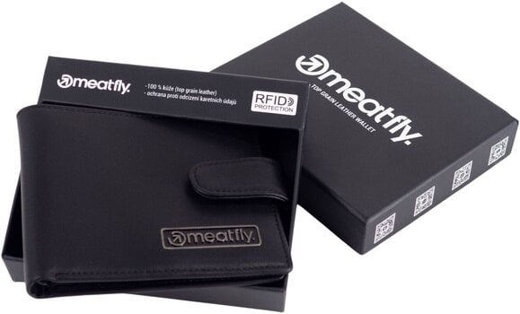Peňaženka, crossbody taška Meatfly Nathan Premium Leather Wallet Black Peňaženka - 3