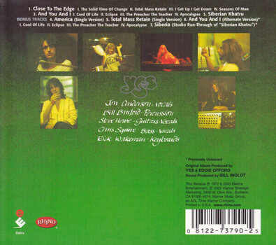 Glazbene CD Yes - Close To The Edge (Reissue) (CD) - 3