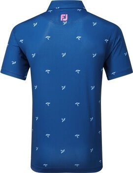 Риза за поло Footjoy Thistle Print Lisle Deep Blue XL - 2
