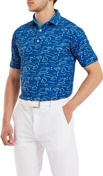 Polo trøje Footjoy Golf Course Doodle Deep Blue L - 3