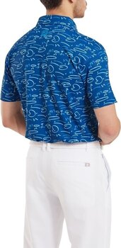 Polo Shirt Footjoy Golf Course Doodle Deep Blue M - 4