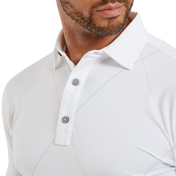 Camisa pólo Footjoy Raker Print Lisle White XL - 5