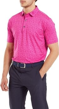Chemise polo Footjoy Printed Floral Lisle Berry XL - 3