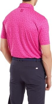 Chemise polo Footjoy Printed Floral Lisle Berry XL - 4
