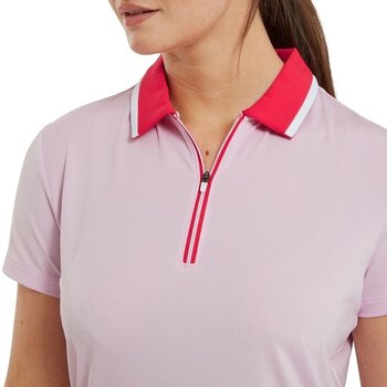 Риза за поло Footjoy Colour Block Lisle Pink/Red L - 5