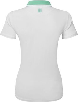 Camisa pólo Footjoy Colour Block Lisle White/Mint L - 2