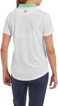 Camisa pólo Footjoy Colour Block Lisle White/Mint L - 4