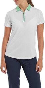 Polo Shirt Footjoy Colour Block Lisle White/Mint S - 3
