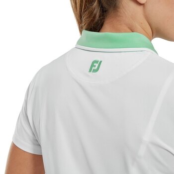 Camiseta polo Footjoy Colour Block Lisle White/Mint S - 5