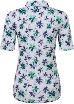 Polo Shirt Footjoy 1/2 Zip Floral Print Lisle Lavender/Mint/Navy M - 2