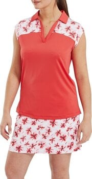 Camisa pólo Footjoy Blocked Floral Print Lisle Red XS - 3