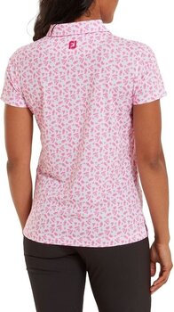Риза за поло Footjoy Floral Print Lisle Pink/White M - 3