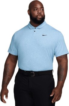 Camisa pólo Nike Dri-Fit Tour Heather Mens Polo Light Photo Blue/Black XL - 8