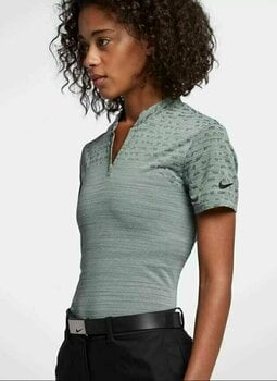 Polo Shirt Nike Zonal Cooling Jacquard Womens Polo Shirt Clay Green/Black L - 2