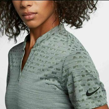 Polo-Shirt Nike Zonal Cooling Jacquard Damen Poloshirt Clay Green/Black L - 4