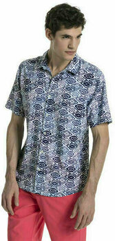 Camiseta polo Puma Mens Aloha Woven Shirt Peacoat-Print L - 4