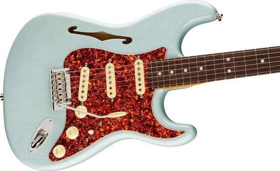 Elektromos gitár Fender FSR American Professional II Stratocaster Thinline RW Transparent Daphne Blue - 3