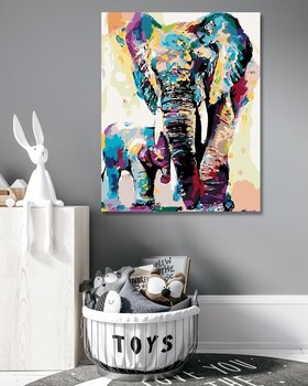Diamantové maľovanie Zuty Maľované slony - 2