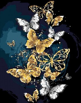 Dijamantno slikanje Zuty Zlatno bijeli leptiri - 3