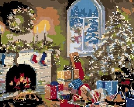 Pintura de diamantes Zuty Chimenea y árbol de Navidad con regalos. Pintura de diamantes - 3