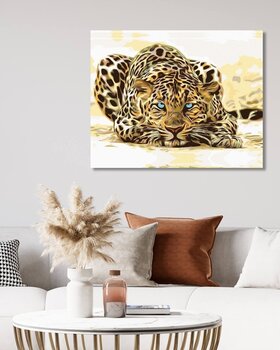 Diamantové maľovanie Zuty Diamantové maľovanie Striehnuci leopard - 2