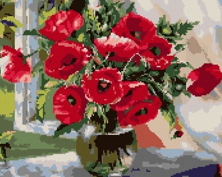 Pintura diamante Zuty Wolf Poppies In Glass Vase - 3