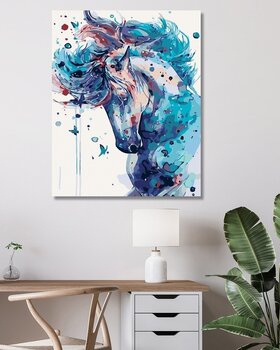 Diamantové maľovanie Zuty Tmavomodrý abstraktný kôň - 2