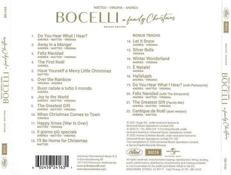 Glazbene CD Andrea Bocelli - A Family Christmas (Deluxe Edition) (CD) - 3
