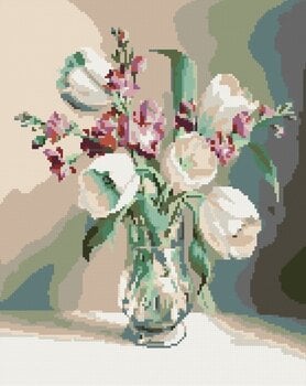 Diamantové malování Zuty Bílé tulipány - 3