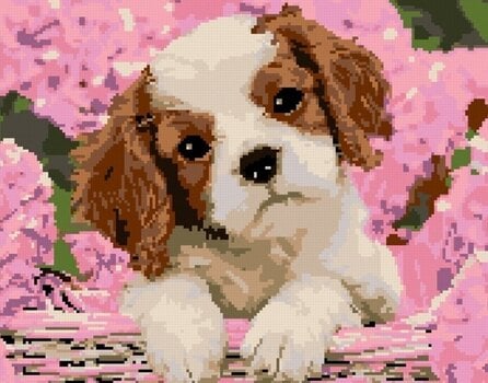 Pintura diamante Zuty Puppy And Hydrangea - 3