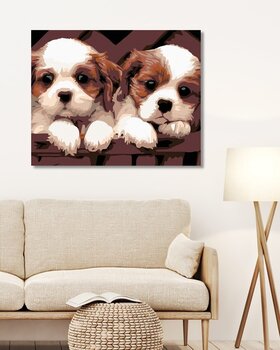Diamant schilderij Zuty Witte en bruine puppy's - 2