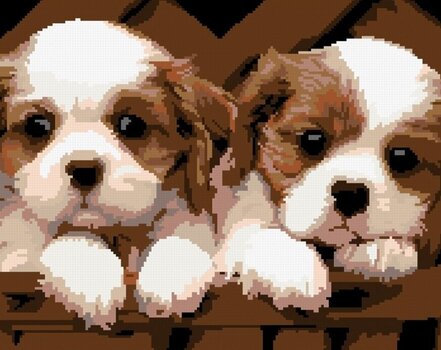 Diamond Art Zuty White and Brown Puppies - 3